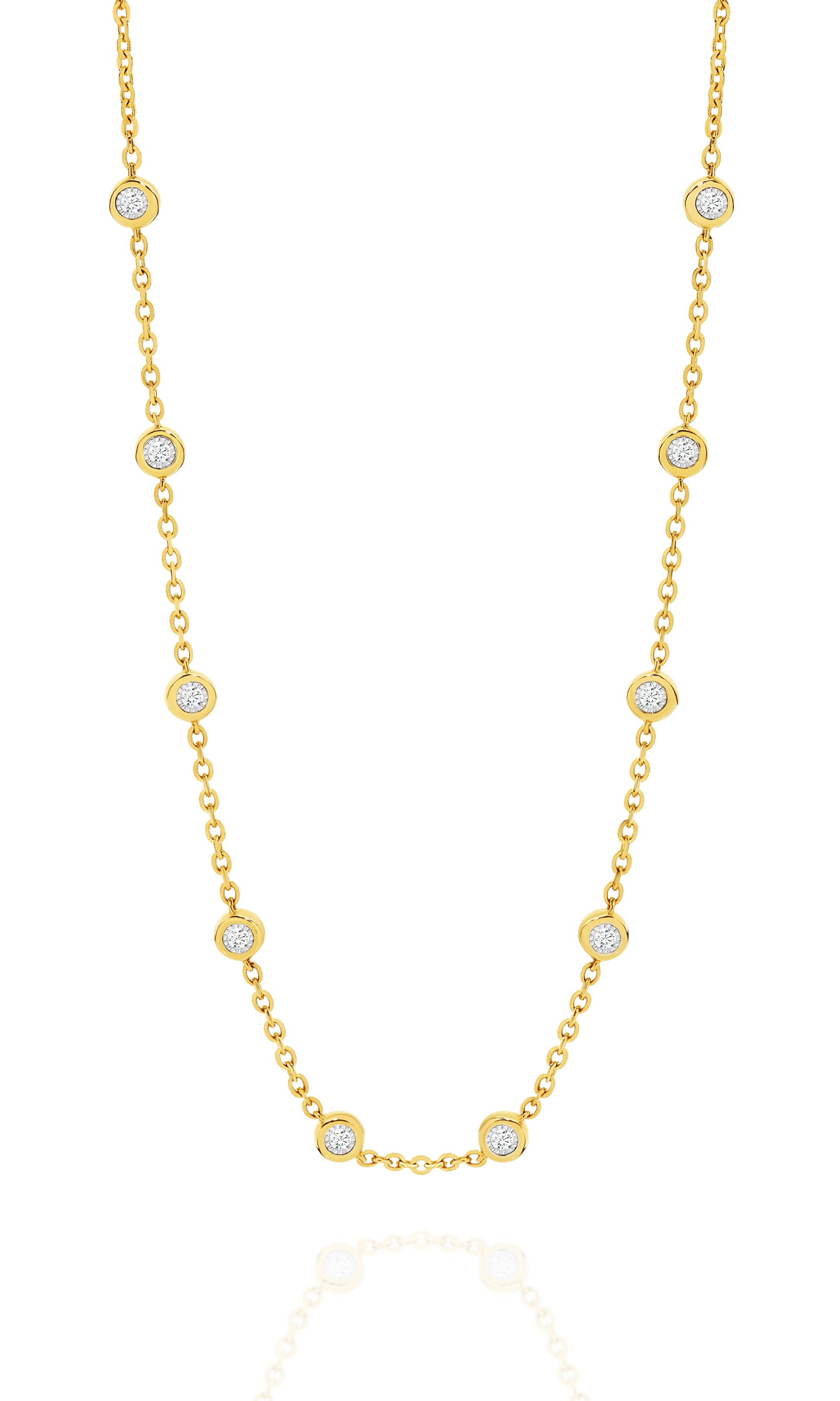 Two-sided Diamond Bezel Necklace 0.60 ct