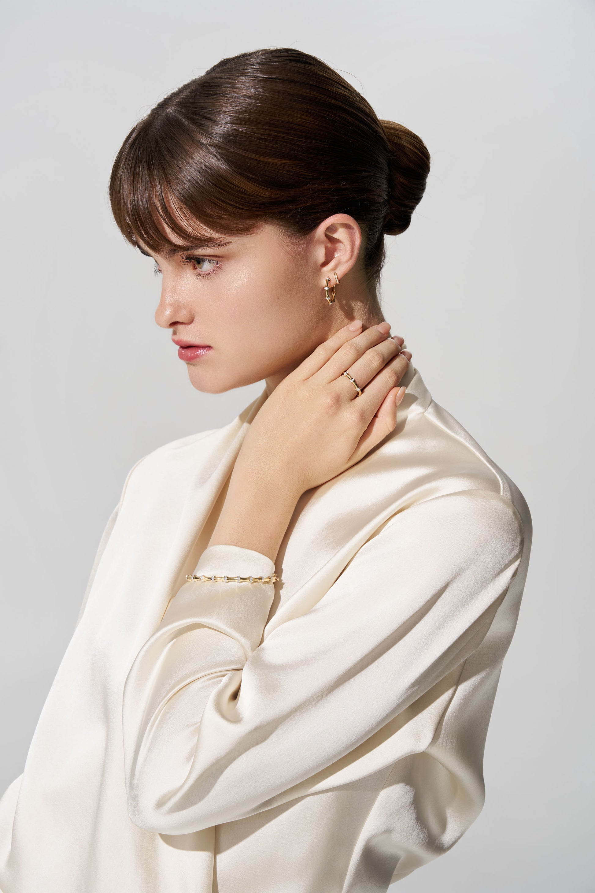 Happy Bamboo Diamond Bangle