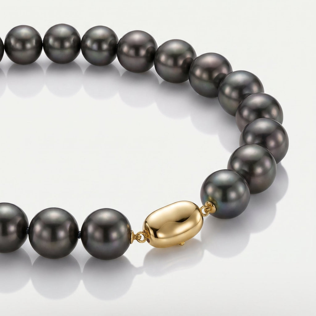 Tahitian Pearl Strand Necklace Graduated 10-13.5 mm Bean Clasp, view 2 — Levendi Jewellers