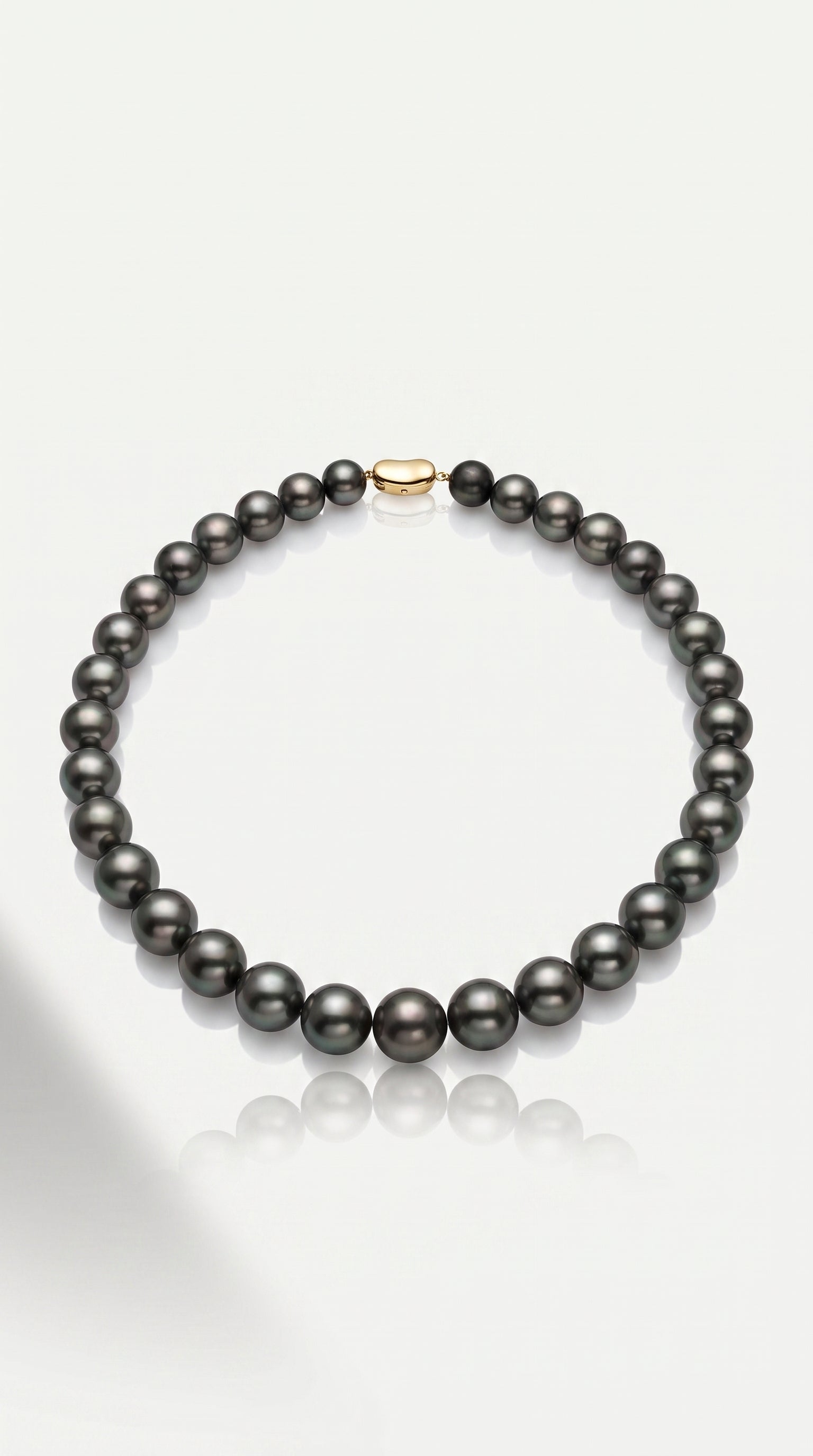 Tahitian Pearl Strand Necklace Graduated 10-13.5 mm Bean Clasp