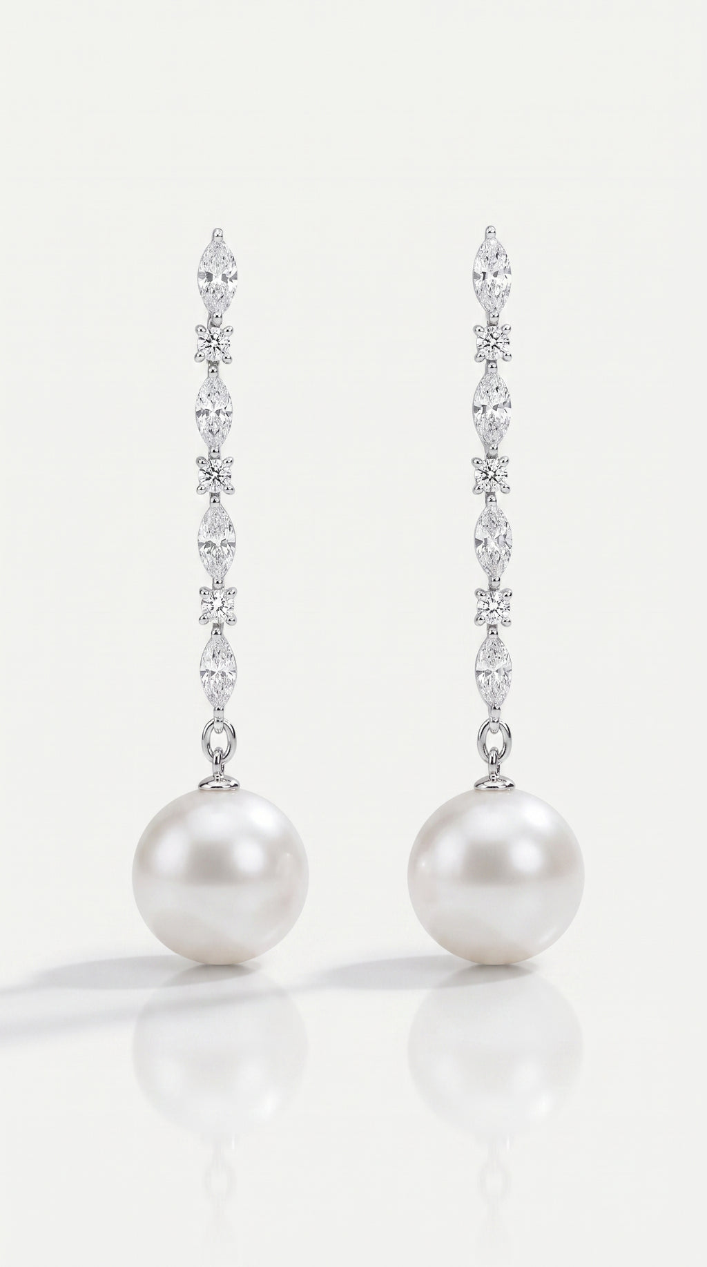 Symphony of Diamonds Drop Australian South Sea Pearl Earrings — Levendi Jewellers