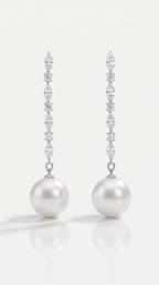 Symphony of Diamonds Drop Australian South Sea Pearl Earrings — Levendi Jewellers