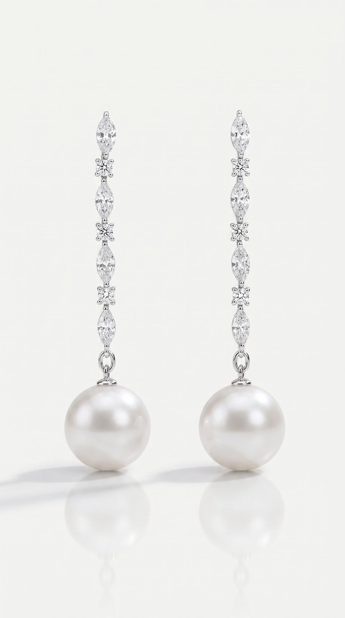Symphony of Diamonds Drop Australian South Sea Pearl Earrings — Levendi Jewellers