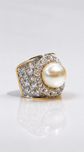 Australian South Sea Pearl & 5.28ct Wide Diamond Ring
