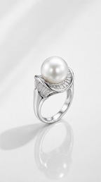 Australian South Sea Pearl & 3.00ct Baguette Diamond Ring — Levendi Jewellers