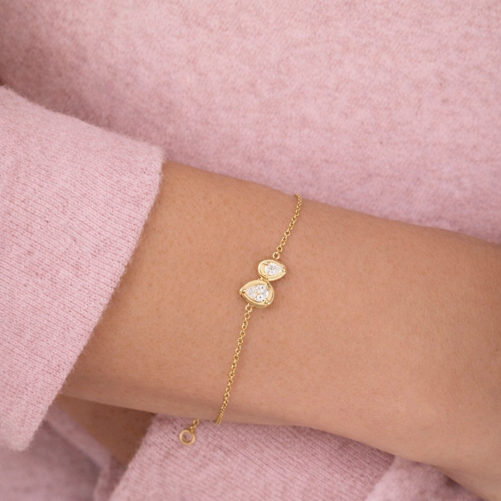 Levendi Essentials - Twins Pear Diamonds Bracelet, view 2 — Levendi Jewellers
