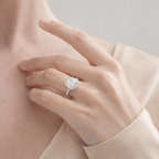 Levendi Classic - Square Cushion Double Halo Engagement Ring, view 2 — Levendi Jewellers