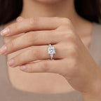 Levendi Classic Trilogy - Princess Cut and Baguette Cut Engagement Ring, view 2 — Levendi Jewellers