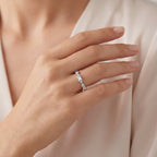 Wedding Band - Rows Baguette & Round Brilliant Cut Diamonds., view 2 — Levendi Jewellers