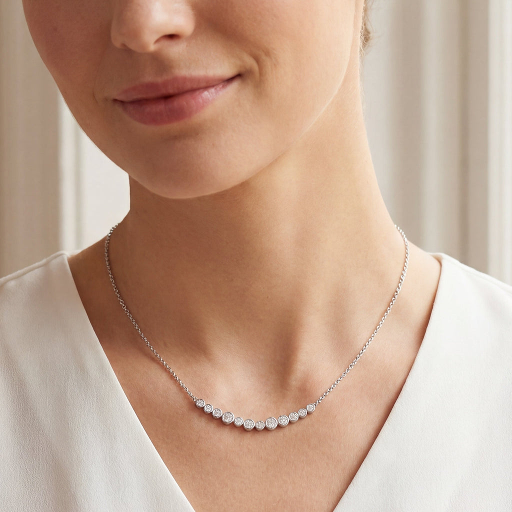 Pure Line - 12 Diamonds Bezel Pendant, view 2 — Levendi Jewellers