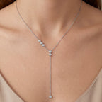 Pure Line - 6 Diamonds Tie Adjustable Necklace, view 3 — Levendi Jewellers