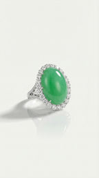 Sophia Levendi - Cabochon Chrysoprase and Diamond Ring — Levendi Jewellers