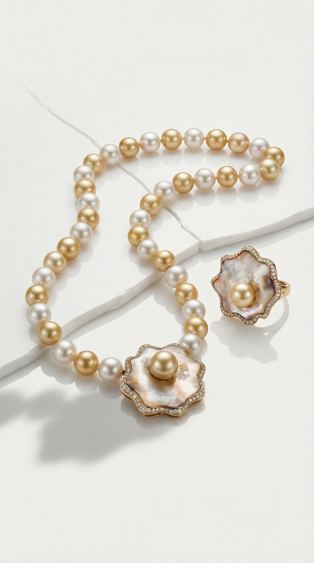 Mother of the Sea Gold Pearl Necklace — Levendi Jewellers