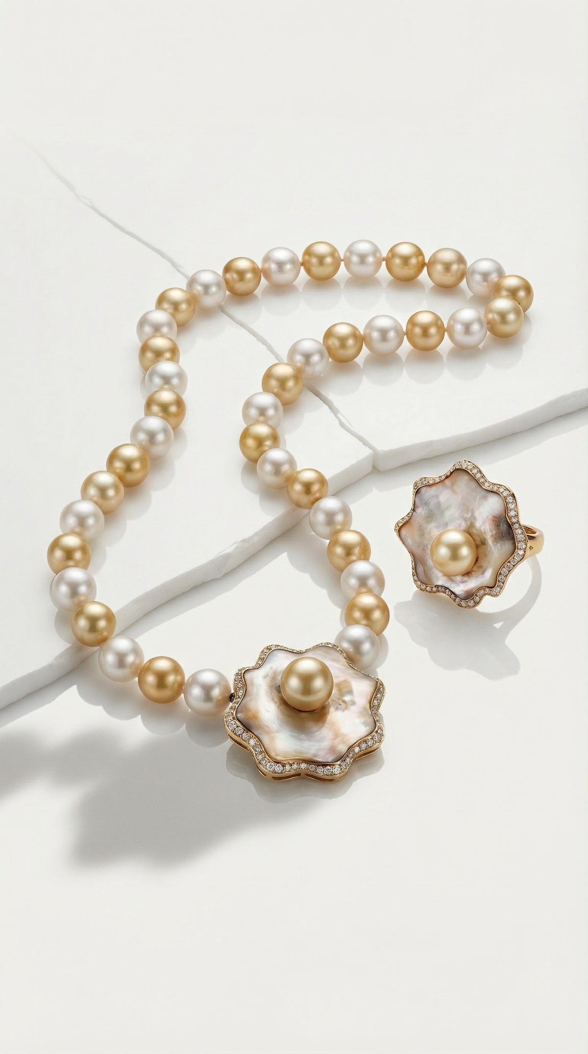 Mother of the Sea Gold Pearl Necklace — Levendi Jewellers