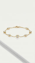 Pure Line - 6 Diamonds Mix Shapes Bezel Set Fine Bracelet