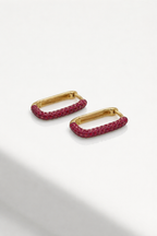 Levendi Essentials - U shape Rubies pavé Hoops — Levendi Jewellers