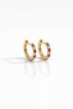 Levendi Essentials - Mini Rubies & Diamonds Huggies — Levendi Jewellers