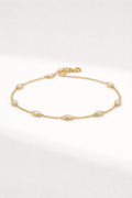 Pure Line - 6 Marquise Bezel Set Fine Bracelet