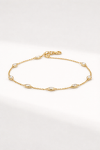Pure Line - 6 Marquise Bezel Set Fine Bracelet — Levendi Jewellers