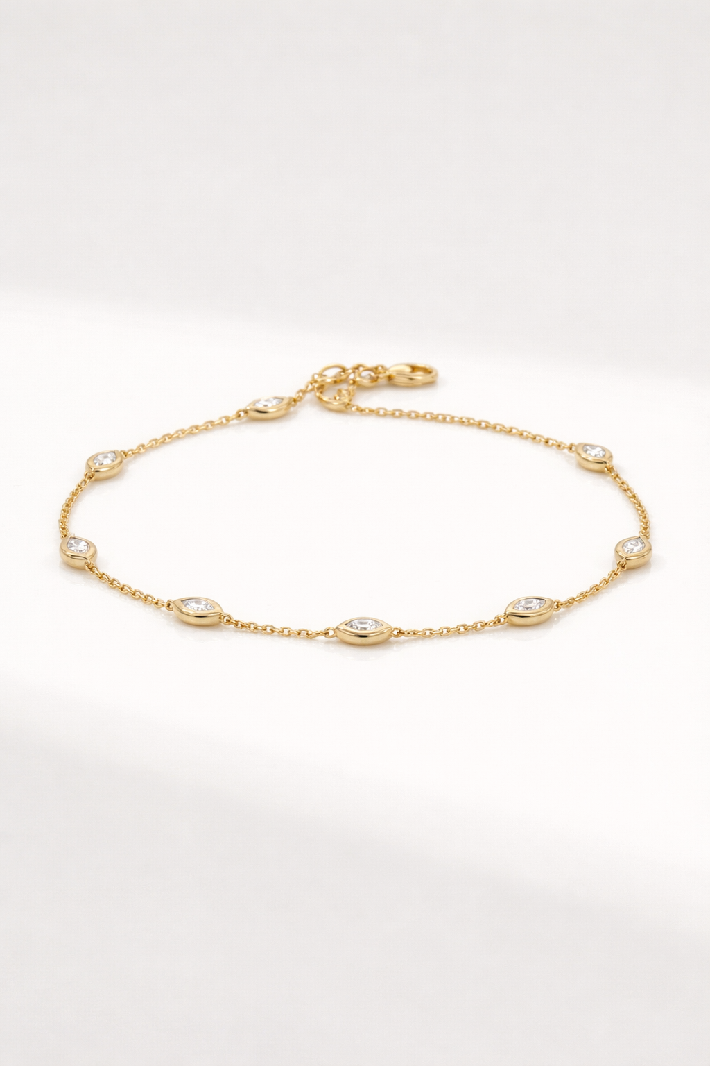 Pure Line - 6 Marquise Bezel Set Fine Bracelet