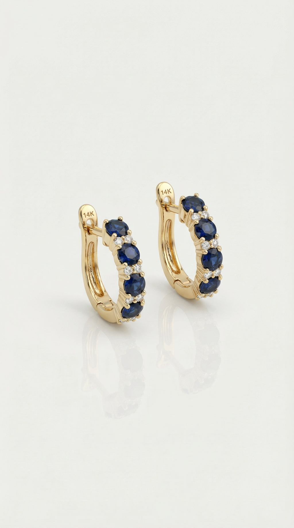 Levendi Essentials - Sapphire & Diamonds Hoops — Levendi Jewellers