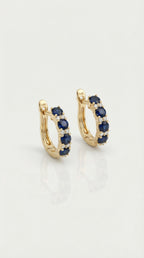 Levendi Essentials - Sapphire & Diamonds Hoops — Levendi Jewellers