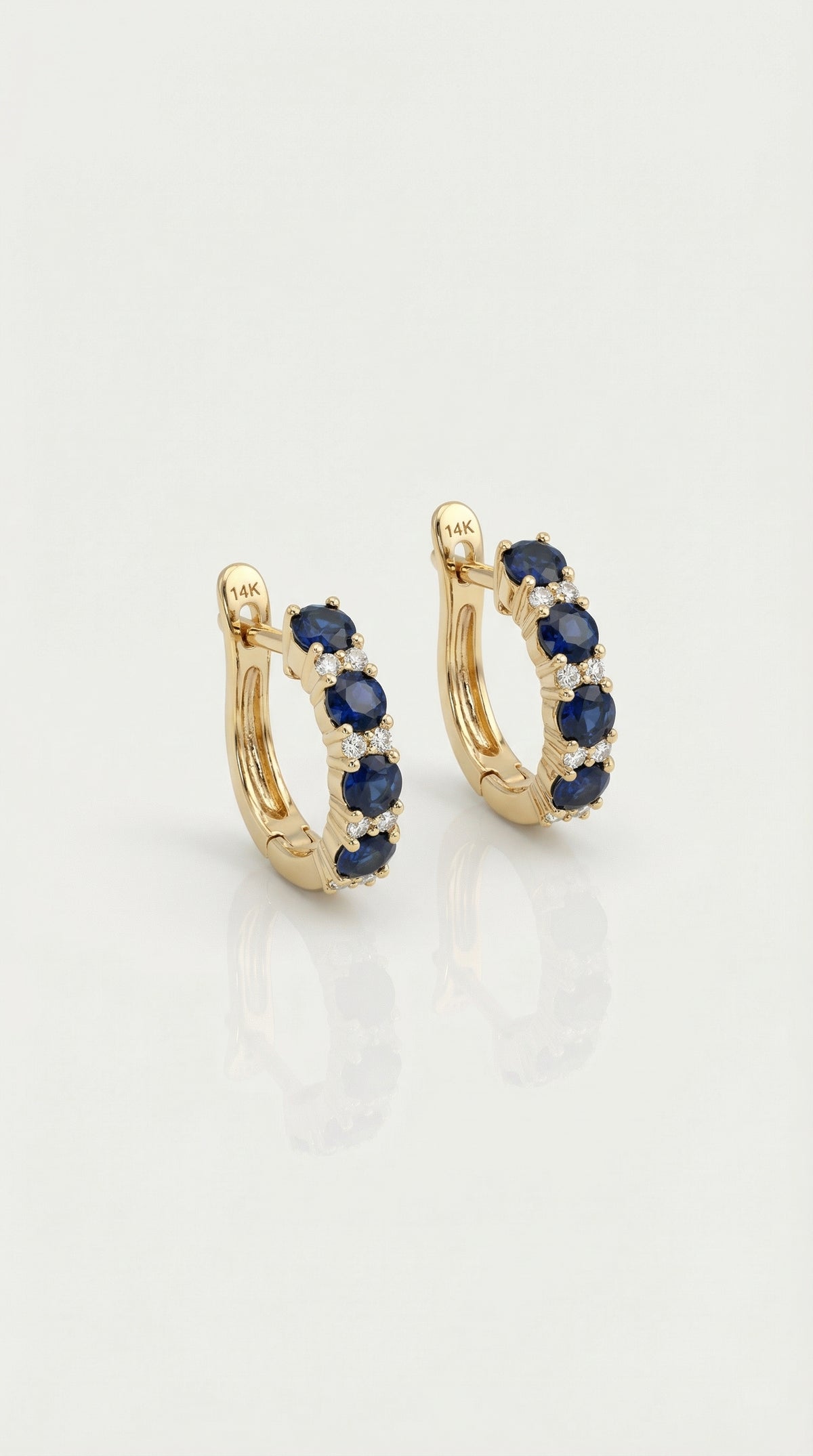 Levendi Essentials - Sapphire & Diamonds Hoops — Levendi Jewellers