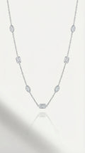 Pure Line - 11 Diamonds Mix Shape Bezel Set Fine Necklace