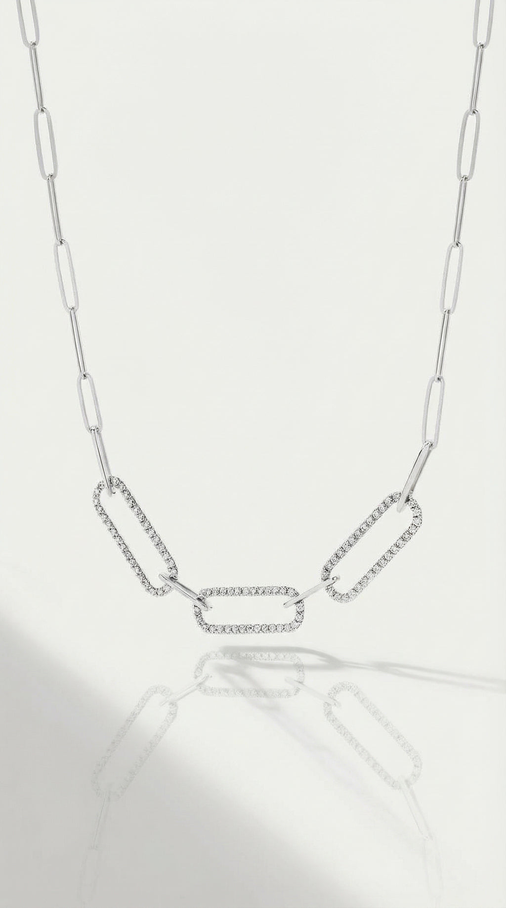 Levendi Essentials - Paper Clip Oval Links Diamond Necklace — Levendi Jewellers