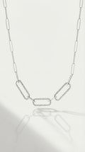 Levendi Essentials - Paper Clip Oval Links Diamond Necklace