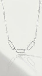 Levendi Essentials - Paper Clip Oval Links Diamond Necklace — Levendi Jewellers