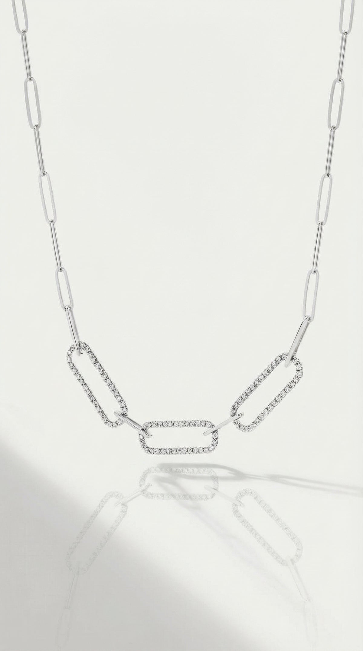 Levendi Essentials - Paper Clip Oval Links Diamond Necklace — Levendi Jewellers
