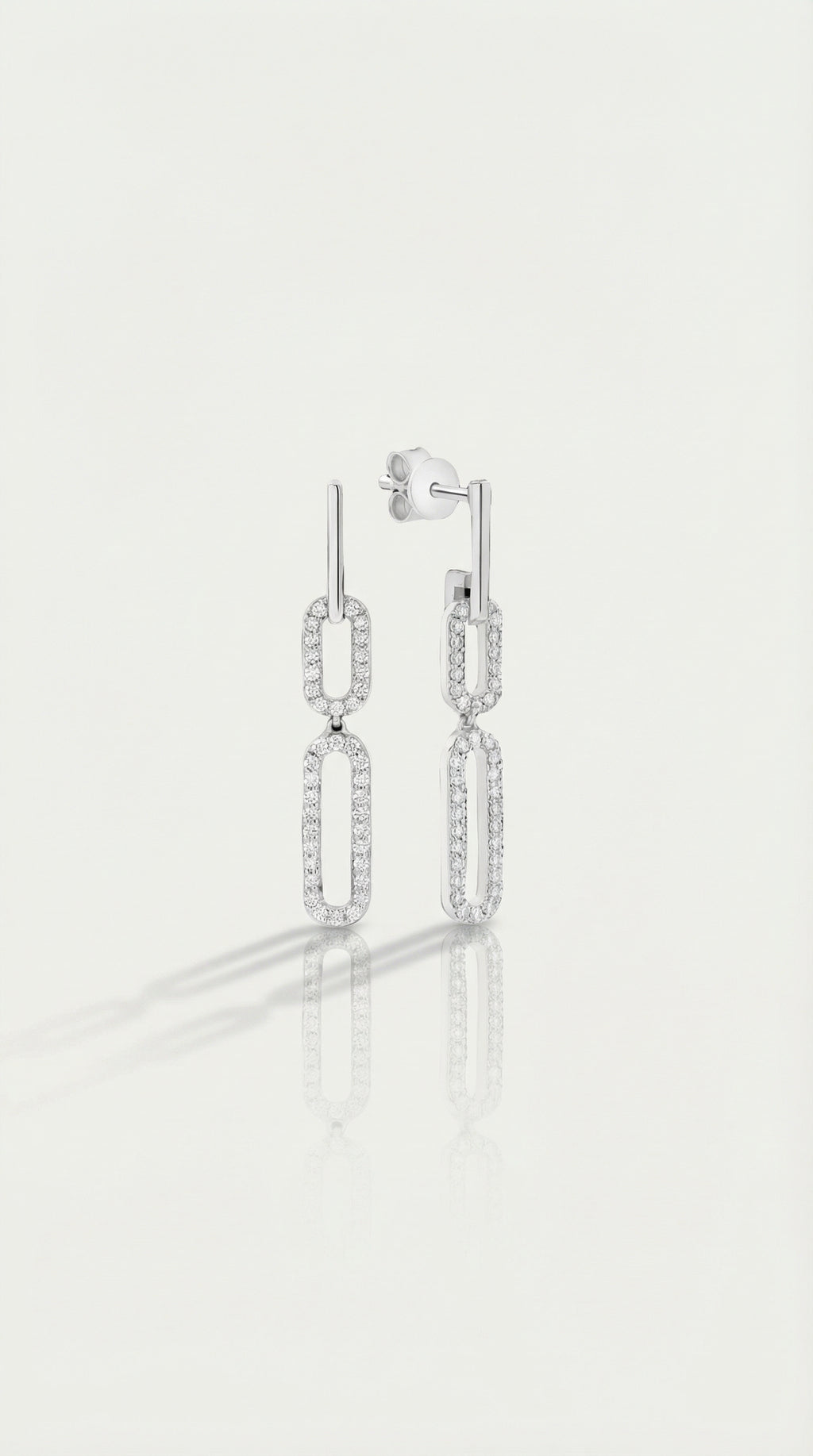 Levendi Essentials - Paper Clip Oval Links Diamond Earrings — Levendi Jewellers