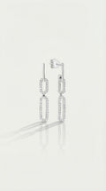 Levendi Essentials - Paper Clip Oval Links Diamond Earrings