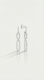 Levendi Essentials - Paper Clip Oval Links Diamond Earrings — Levendi Jewellers