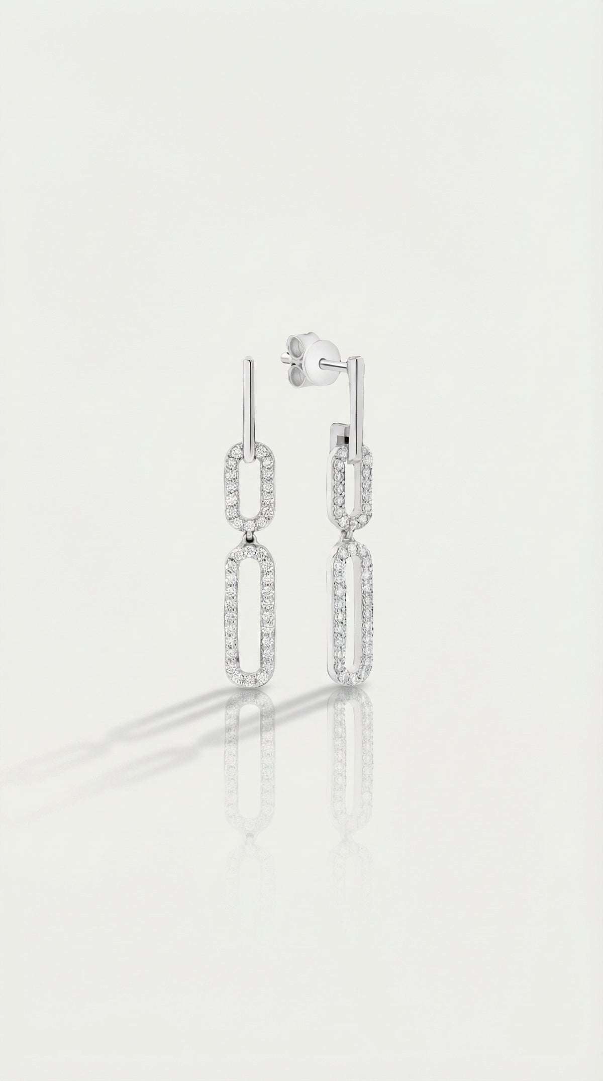 Levendi Essentials - Paper Clip Oval Links Diamond Earrings — Levendi Jewellers