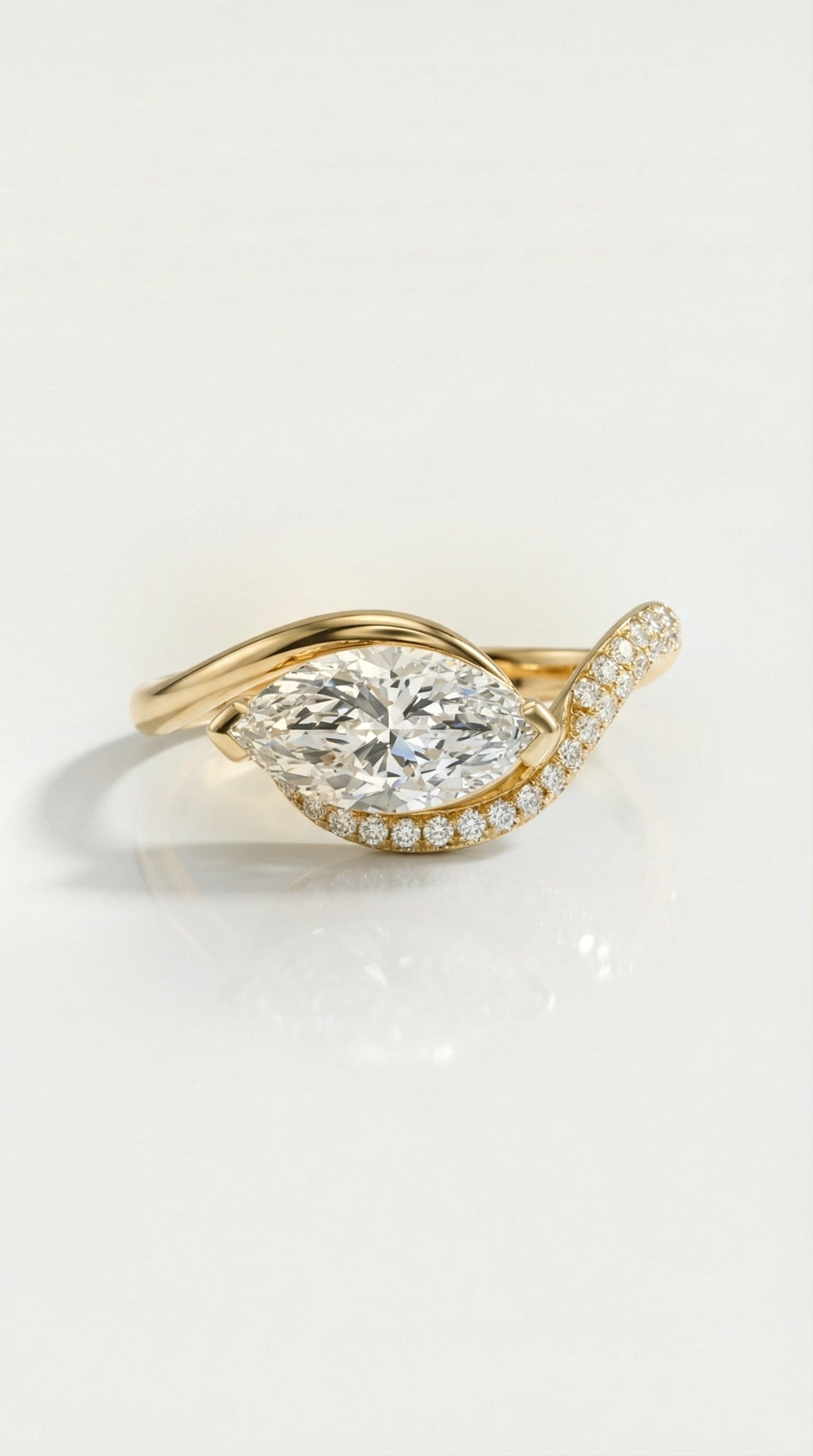 Levendi Wave of Love - Marquise Cut Pave Engagement Ring — Levendi Jewellers