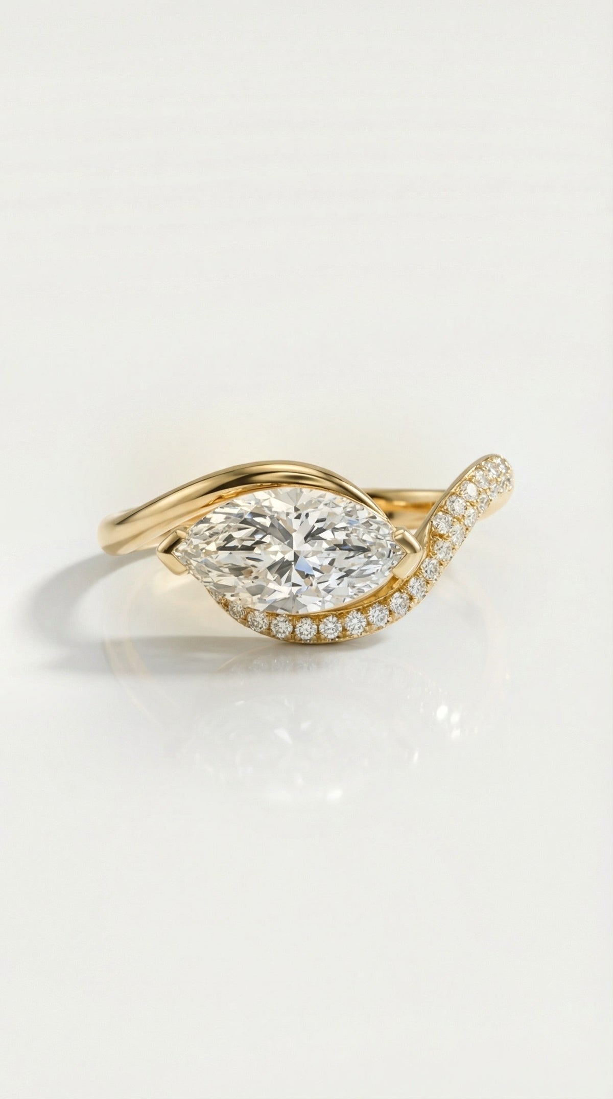 Levendi Wave of Love - Marquise Cut Pave Engagement Ring — Levendi Jewellers