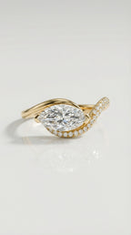 Levendi Wave of Love - Marquise Cut Pave Engagement Ring — Levendi Jewellers