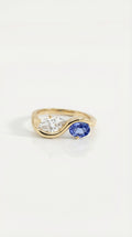 Levendi Wave of Love - Diamond & Sapphire Engagement Ring