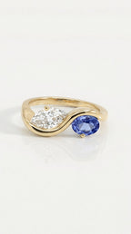 Levendi Wave of Love - Diamond & Sapphire Engagement Ring — Levendi Jewellers