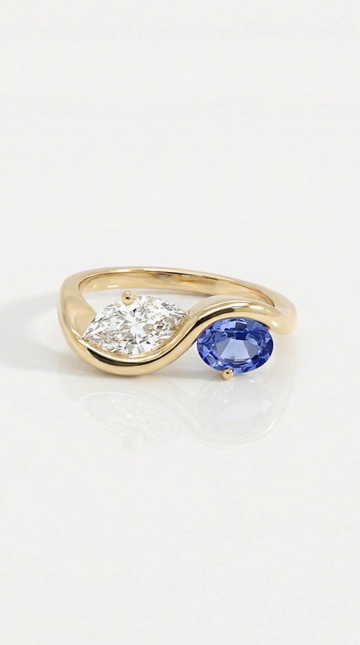 Levendi Wave of Love - Diamond & Sapphire Engagement Ring — Levendi Jewellers