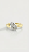 Levendi Signature- Pear Cut Twist Engagement Ring