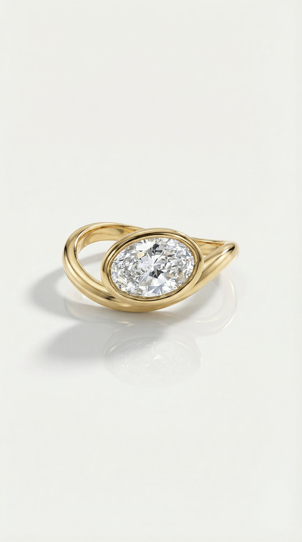 Levendi Wave of Love - East West Oval Engagement Ring — Levendi Jewellers