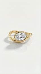 Levendi Wave of Love - East West Oval Engagement Ring — Levendi Jewellers