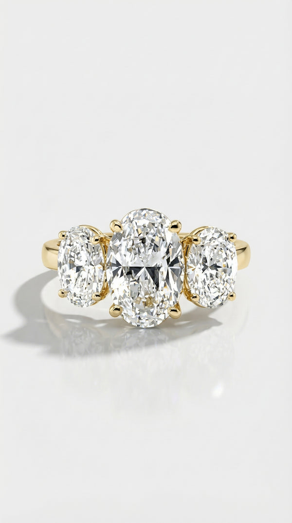 Levendi Classic Trilogy - Oval Diamond Engagement Ring — Levendi Jewellers
