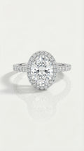 Levendi Signature - Oval Hidden Halo Engagement Ring