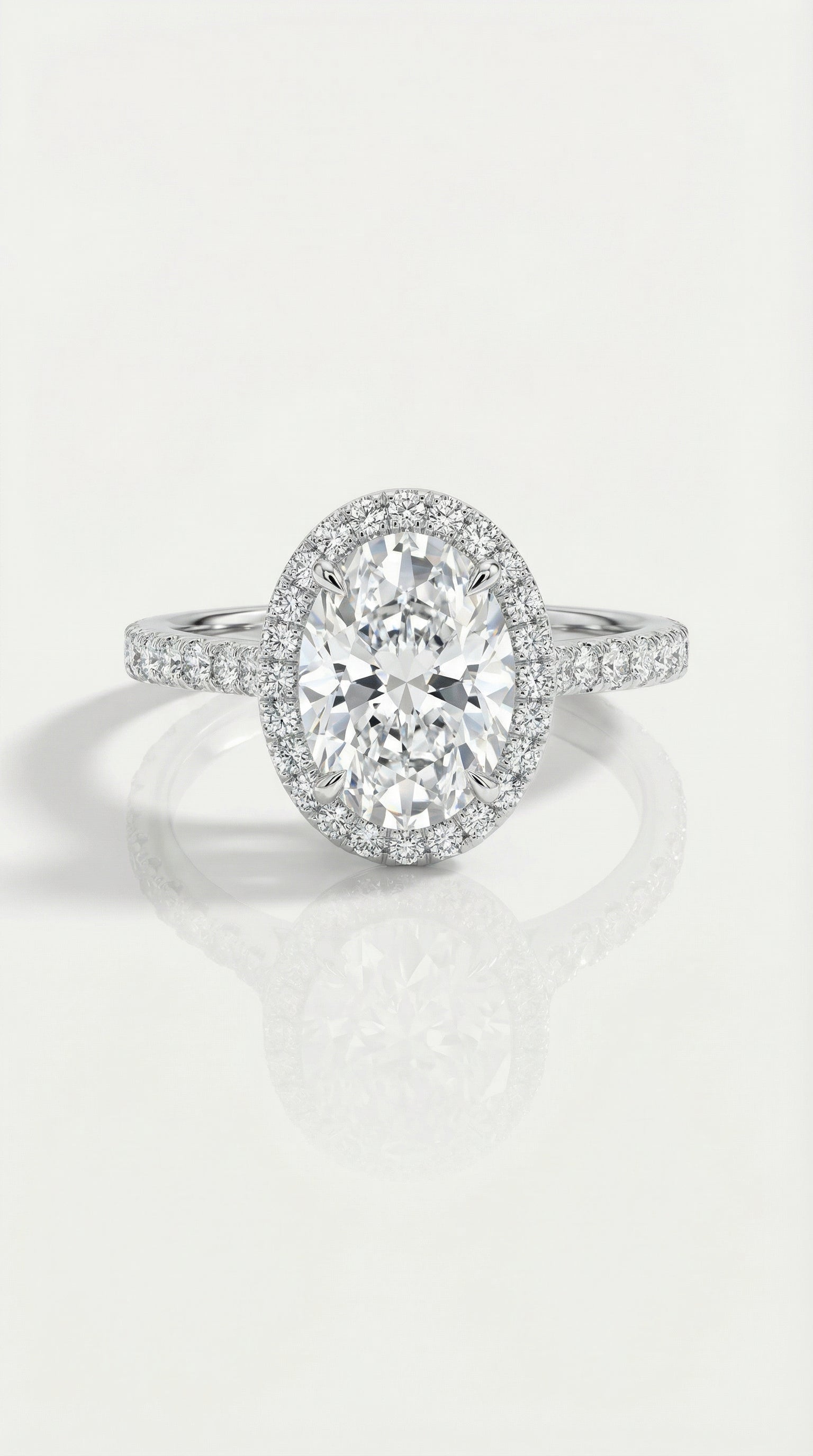 Levendi Signature - Oval Hidden Halo Engagement Ring