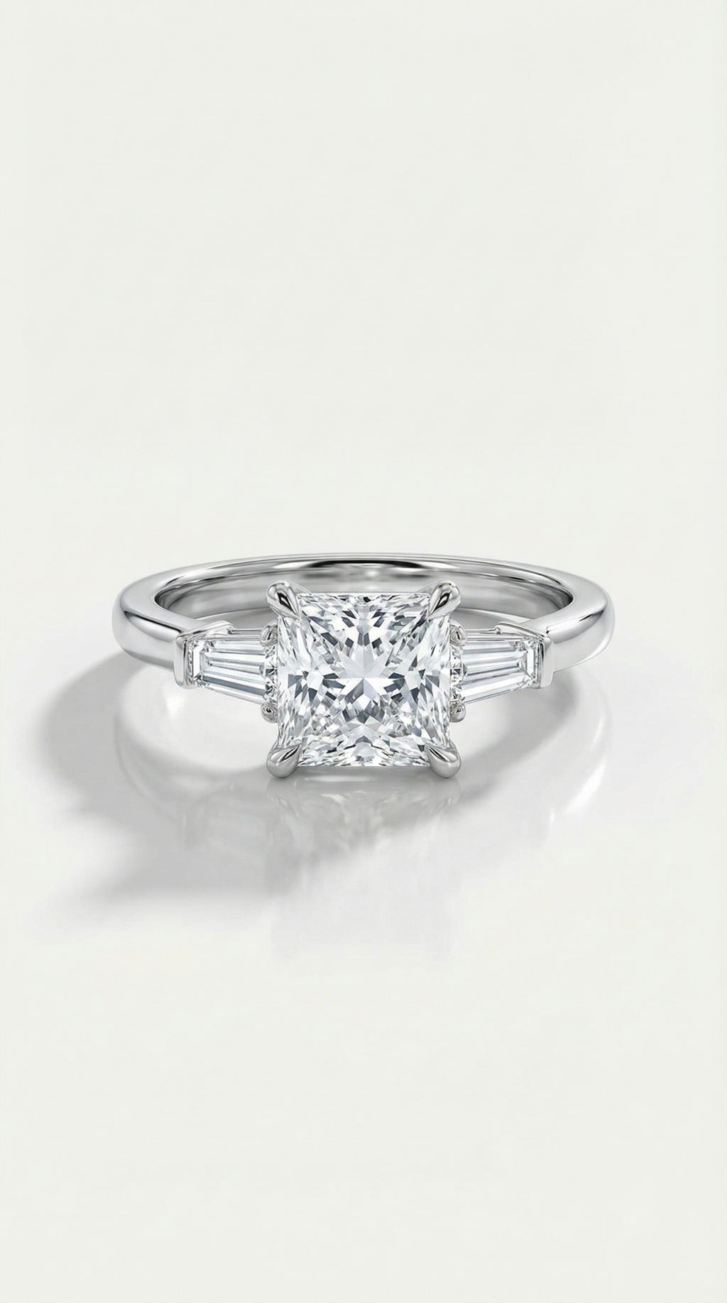 Levendi Classic Trilogy - Princess Cut and Baguette Cut Engagement Ring — Levendi Jewellers