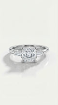 Levendi Classic Trilogy - Princess Cut and Baguette Cut Engagement Ring